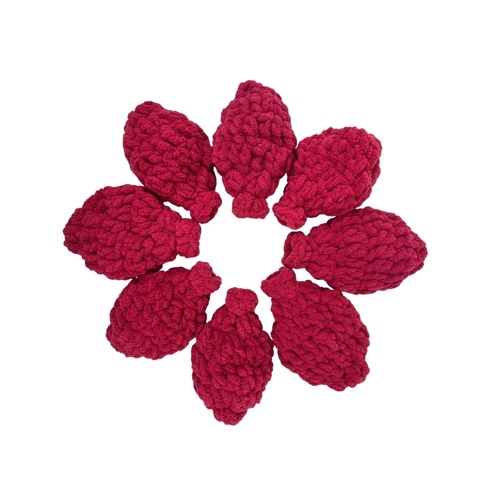 Reusable Crochet Water Balloons Handmade Latex Free Red Set of 8